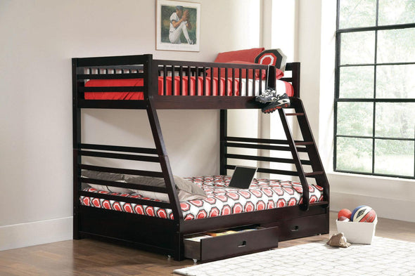 Ashton Twin over Full 2-drawer Bunk Bed Cappuccino - 460184 - Luna Furniture