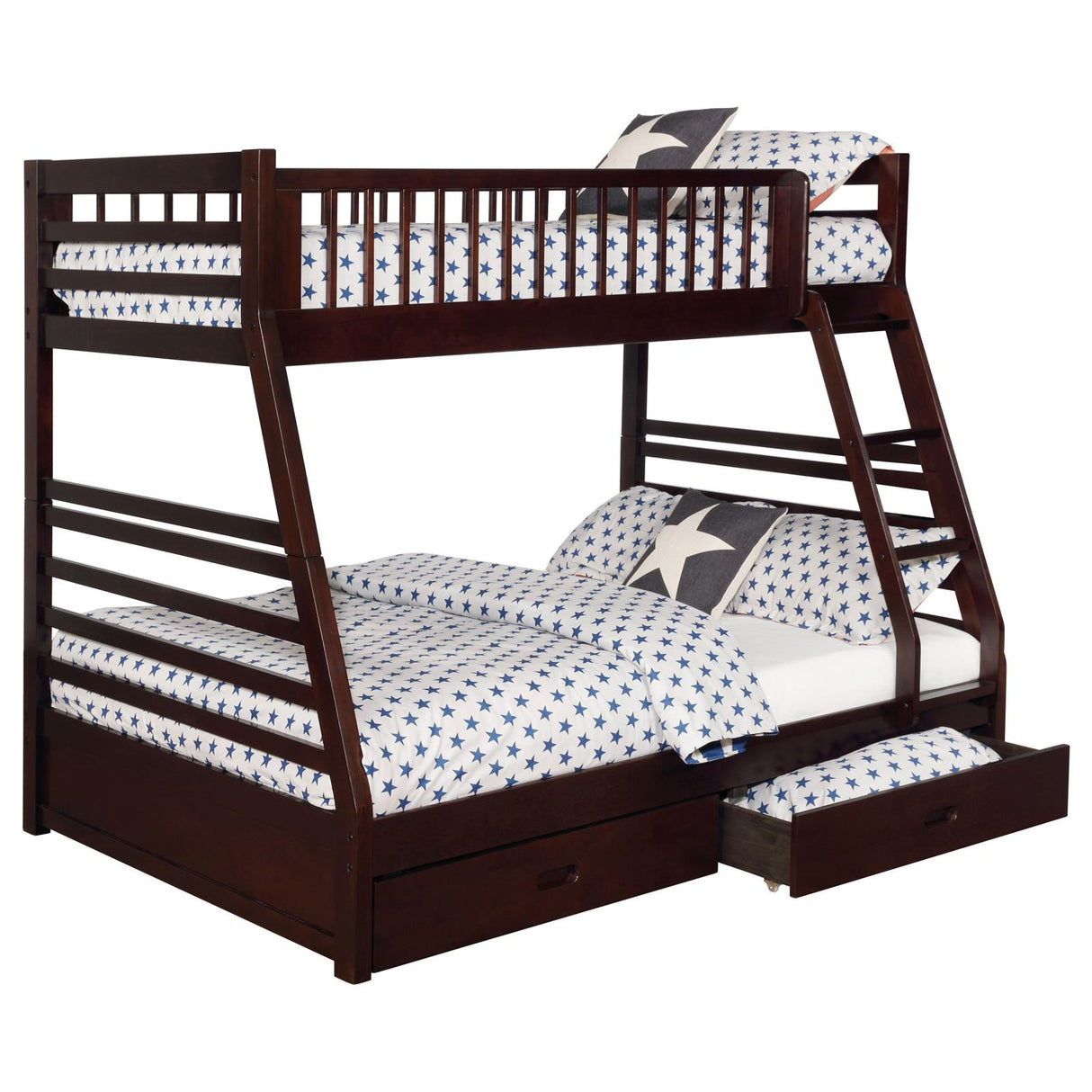 Ashton Cappuccino Twin over Full 2-Drawer Bunk Bed from Coaster - Luna Furniture