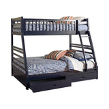 Ashton Navy Blue Twin over Full 2-Drawer Bunk Bed from Coaster - Luna Furniture