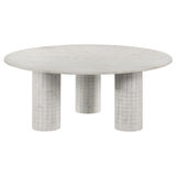 Astoria White Round Genuine Marble Coffee Table from Coaster - Luna Furniture
