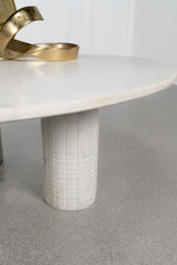 Astoria White Round Genuine Marble Coffee Table from Coaster - Luna Furniture