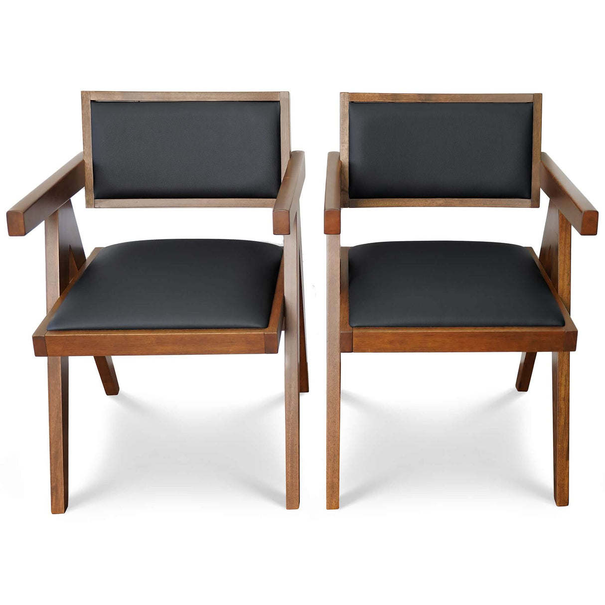 Athena Black Leather Dining Chair (Set of 2) from Midinmod - Luna Furniture