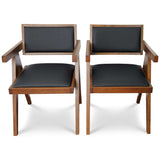 Athena Black Leather Dining Chair (Set of 2) from Midinmod - Luna Furniture