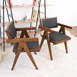 Athena Black Leather Dining Chair (Set of 2) from Midinmod - Luna Furniture