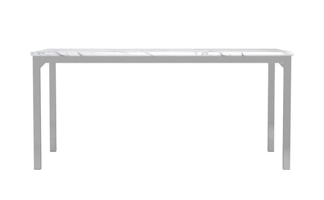 Athena Chrome Rectangle Dining Table with Marble Top from Coaster - Luna Furniture