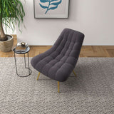 Aubrey French Boucle Lounge Chair Grey - AFC00074 - Luna Furniture