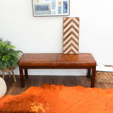 Austin Genuine Leather Bench Antique Tan without Line - AFC00241 - Luna Furniture