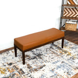Austin Genuine Leather Bench Solid Dark Tan without Line - AFC00097 - Luna Furniture