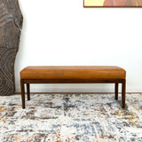 Austin Genuine Leather Bench Solid Dark Tan without Line - AFC00097 - Luna Furniture