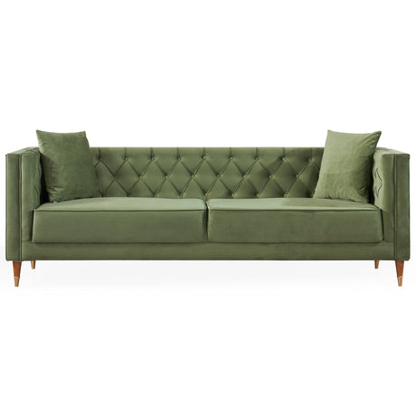 Autumn Mid-Century Modern  Olive Green Velvet Sofa - AFC01880 - Luna Furniture