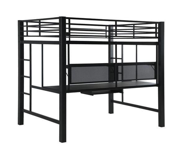 Avalon Full Workstation Loft Bed Black - 460023 - Luna Furniture
