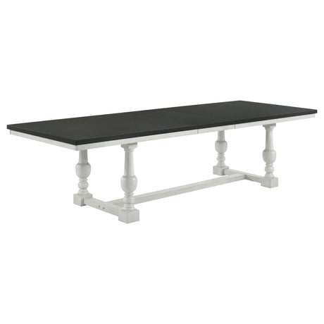 Aventine Rectangular Dining Table with Extension Leaf Charcoal and Vintage Chalk - 108241 - Luna Furniture