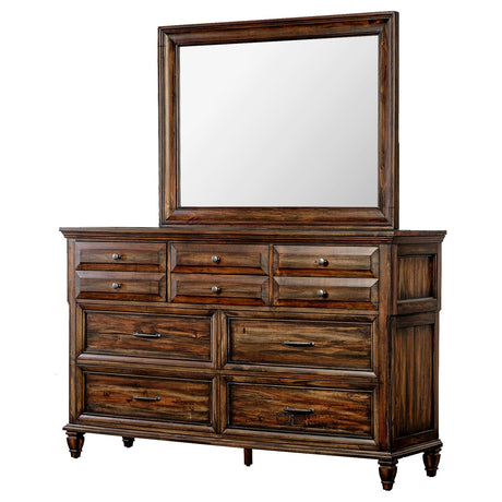 Avenue 8-drawer Dresser with Mirror Weathered Burnished Brown - 223033M - Luna Furniture