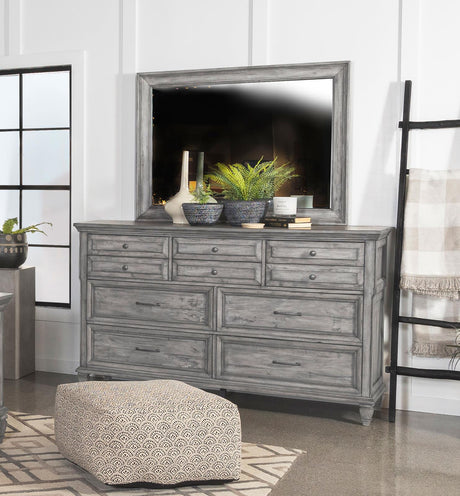 Avenue 8-drawer Rectangular Dresser with Mirror Grey - 224033M - Luna Furniture
