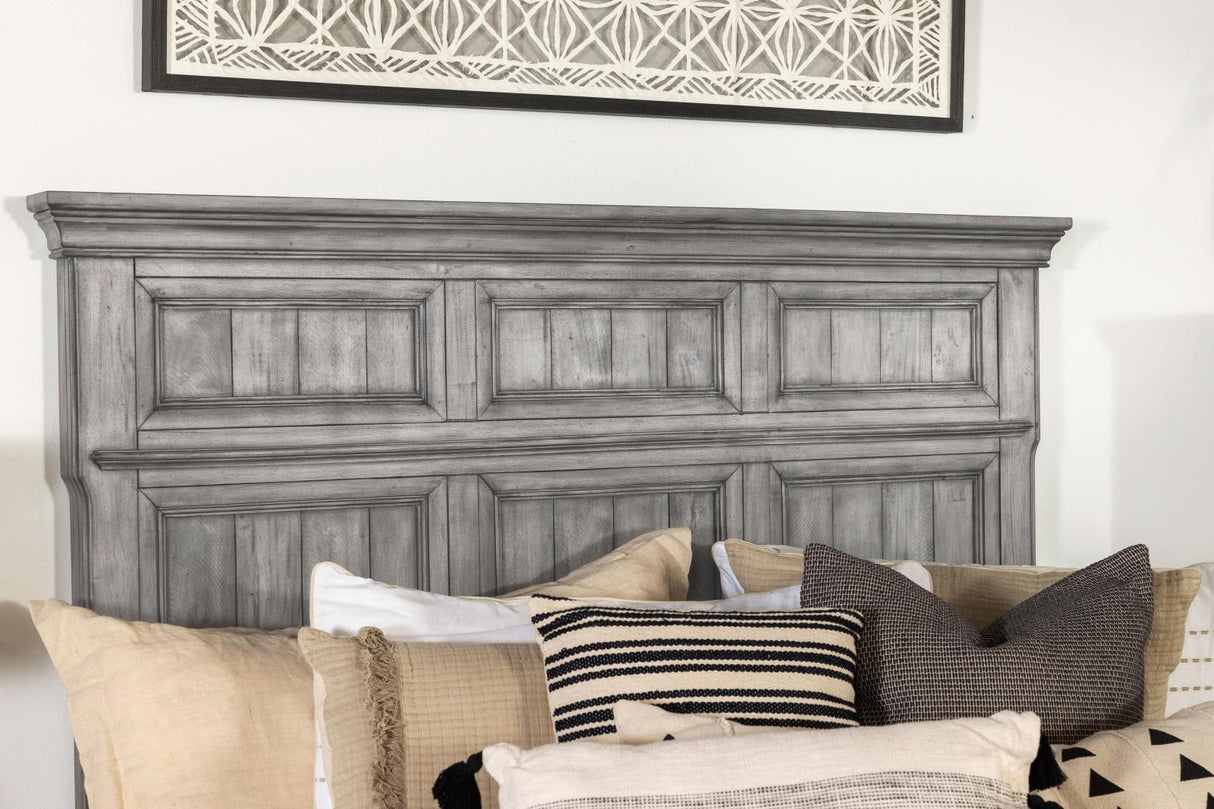Avenue California King Panel Bed Grey - 224031KW - Luna Furniture