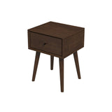 Avery Mid-Century Modern Solid Wood Night Stand 1 Drawer from Ashcroft Furniture - Luna Furniture