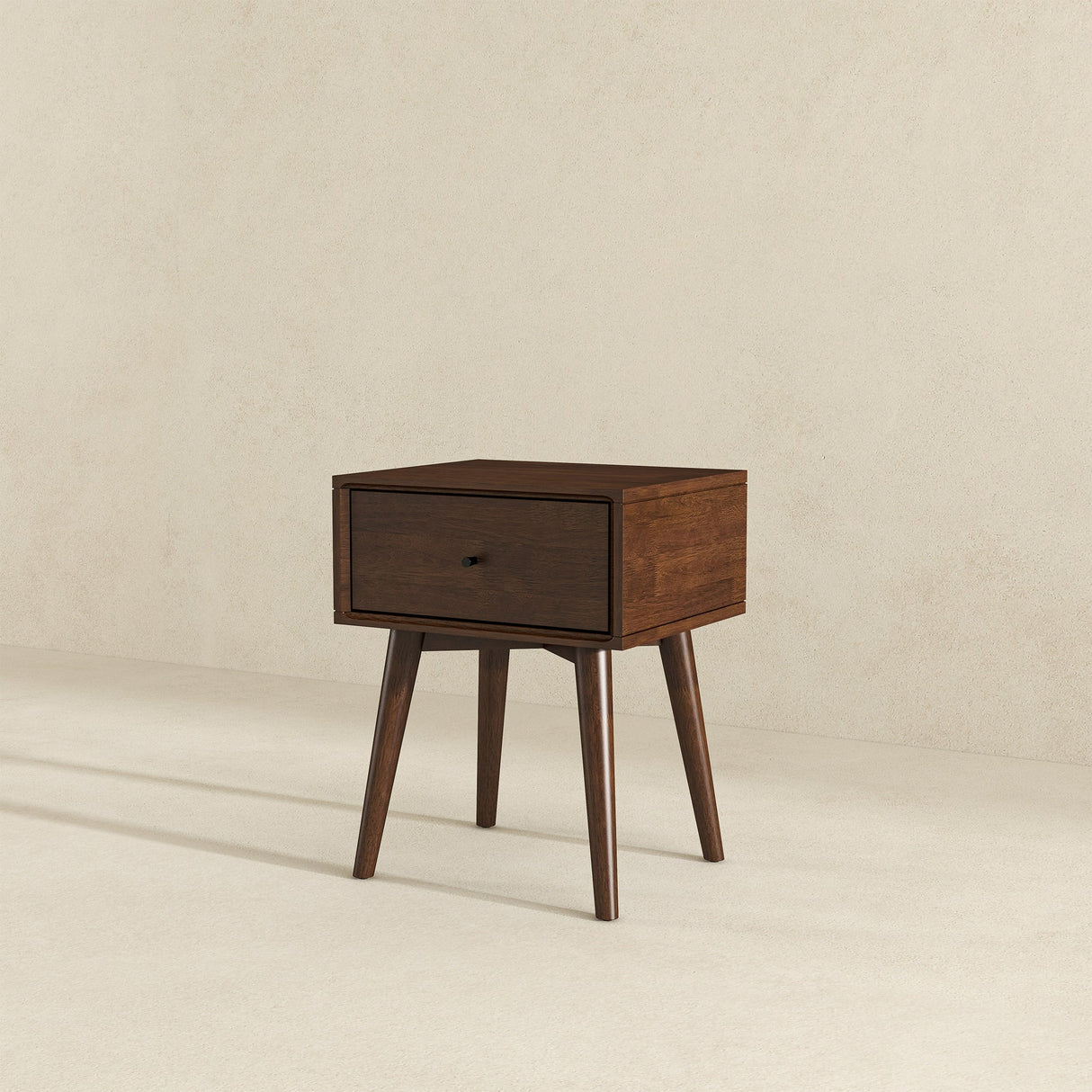 Avery Mid-Century Modern Solid Wood Night Stand 1 Drawer from Ashcroft Furniture - Luna Furniture