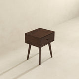 Avery Mid-Century Modern Solid Wood Night Stand 1 Drawer from Ashcroft Furniture - Luna Furniture