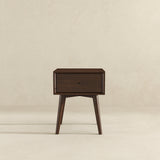 Avery Mid-Century Modern Solid Wood Night Stand 1 Drawer from Ashcroft Furniture - Luna Furniture