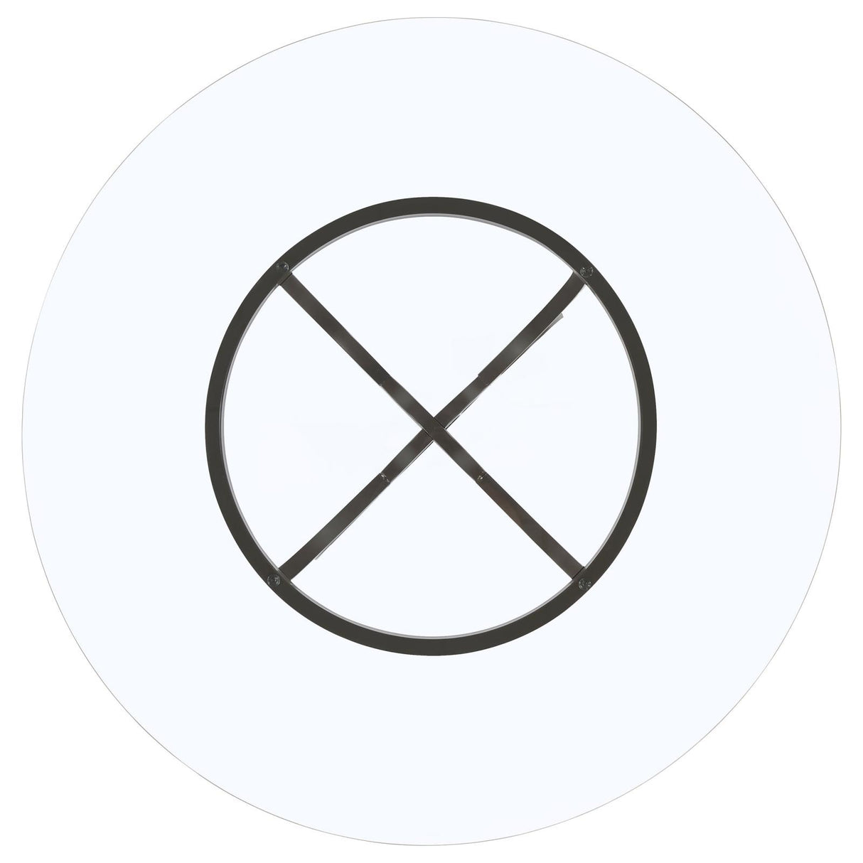 Aviano Clear and Gunmetal 48" Round Glass Top Dining Table from Coaster - Luna Furniture