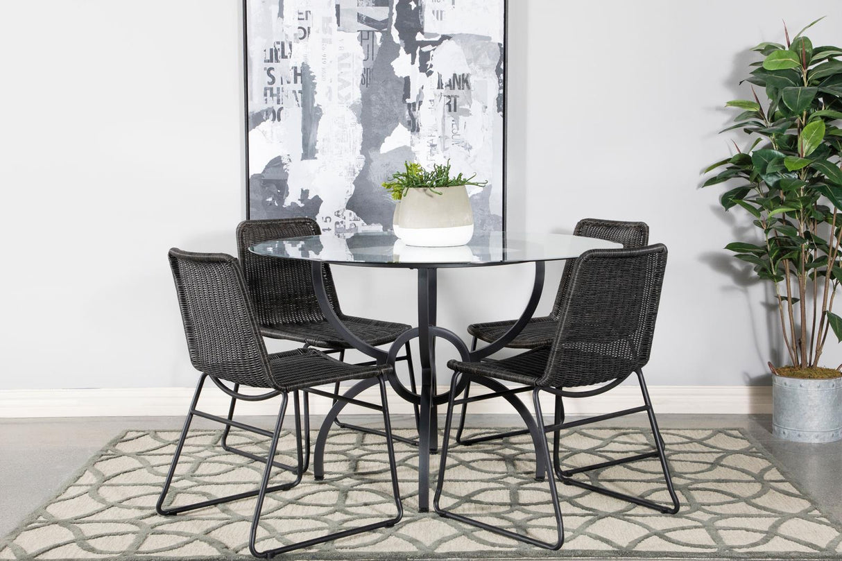 Aviano Gunmetal and Brown 5-Piece Dining Set from Coaster - Luna Furniture