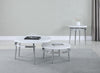Avilla Round End Table White and Chrome - 722967 - Luna Furniture