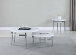 Avilla Round Nesting Coffee Table White and Chrome - 722968 - Luna Furniture