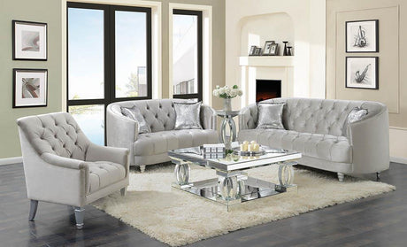Avonlea Sloped Arm Tufted Chair Grey - 508463 - Luna Furniture
