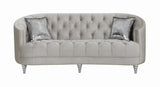 Avonlea Sloped Arm Tufted Sofa Grey - 508461 - Luna Furniture