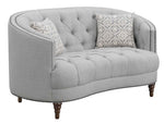 Avonlea Sloped Arm Upholstered Loveseat Trim Grey - 505642 - Luna Furniture