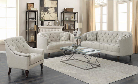 Avonlea Upholstered Tufted Living Room Set Grey - 505641-S2 - Luna Furniture