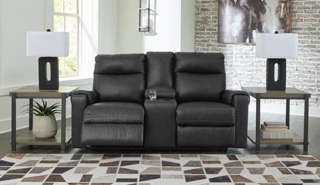 Axtellton Carbon Power Reclining Loveseat with Console - 3410596 - Luna Furniture