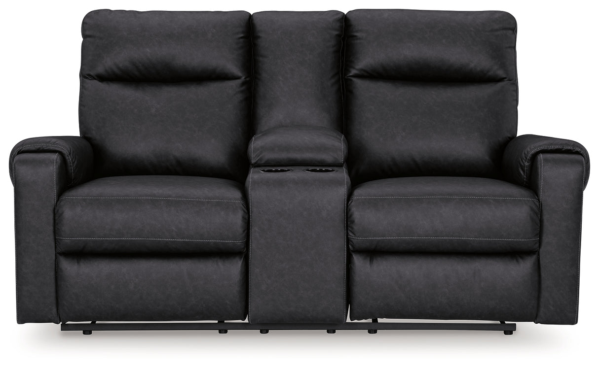 Axtellton Carbon Power Reclining Loveseat with Console - 3410596 - Luna Furniture