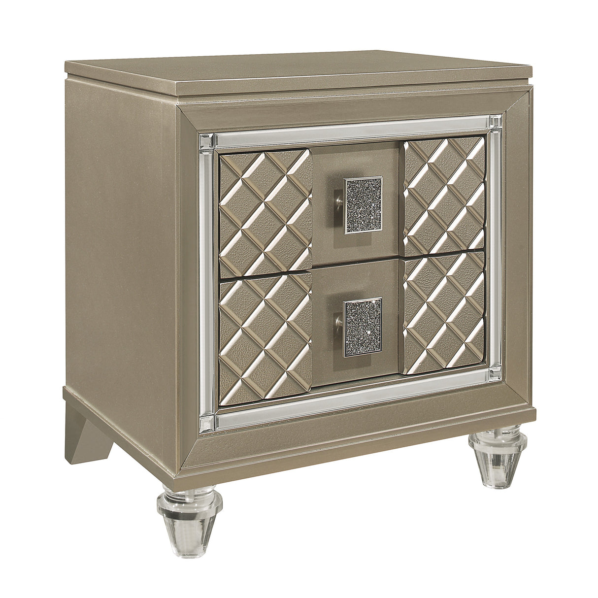 Loudon Champagne Metallic Youth Nightstand from Homelegance - Luna Furniture