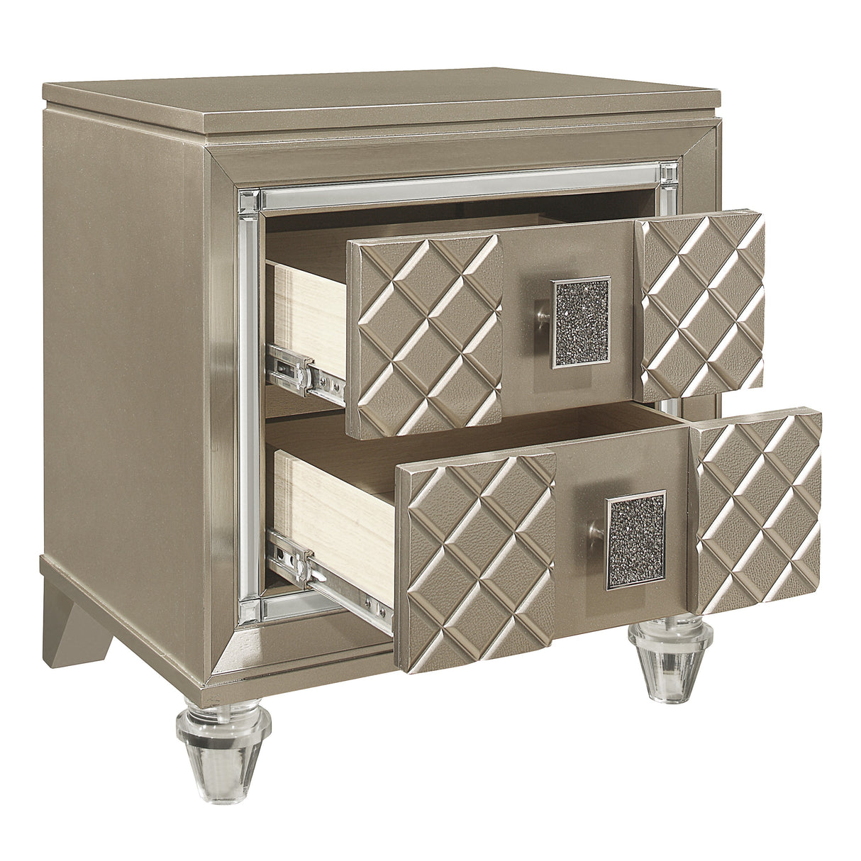 Loudon Champagne Metallic Youth Nightstand from Homelegance - Luna Furniture