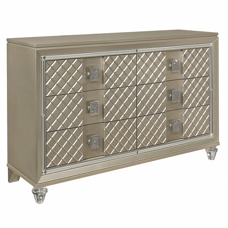 Loudon Champagne Metallic Youth Dresser from Homelegance - Luna Furniture