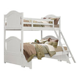 Clementine White Twin/Full Bunk Bed with Twin Trundle from Homelegance - Luna Furniture