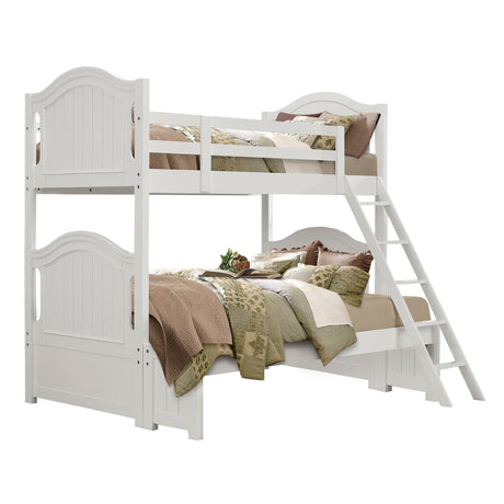 Clementine White Twin/Full Bunk Bed with Twin Trundle from Homelegance - Luna Furniture