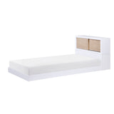 B2012BCT-1* (3) Twin Bookcase Bed, white and natural finish, three-quarter view