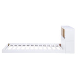 B2012BCT-1* (3) Twin Bookcase Bed, front view with slat base, white and natural finish