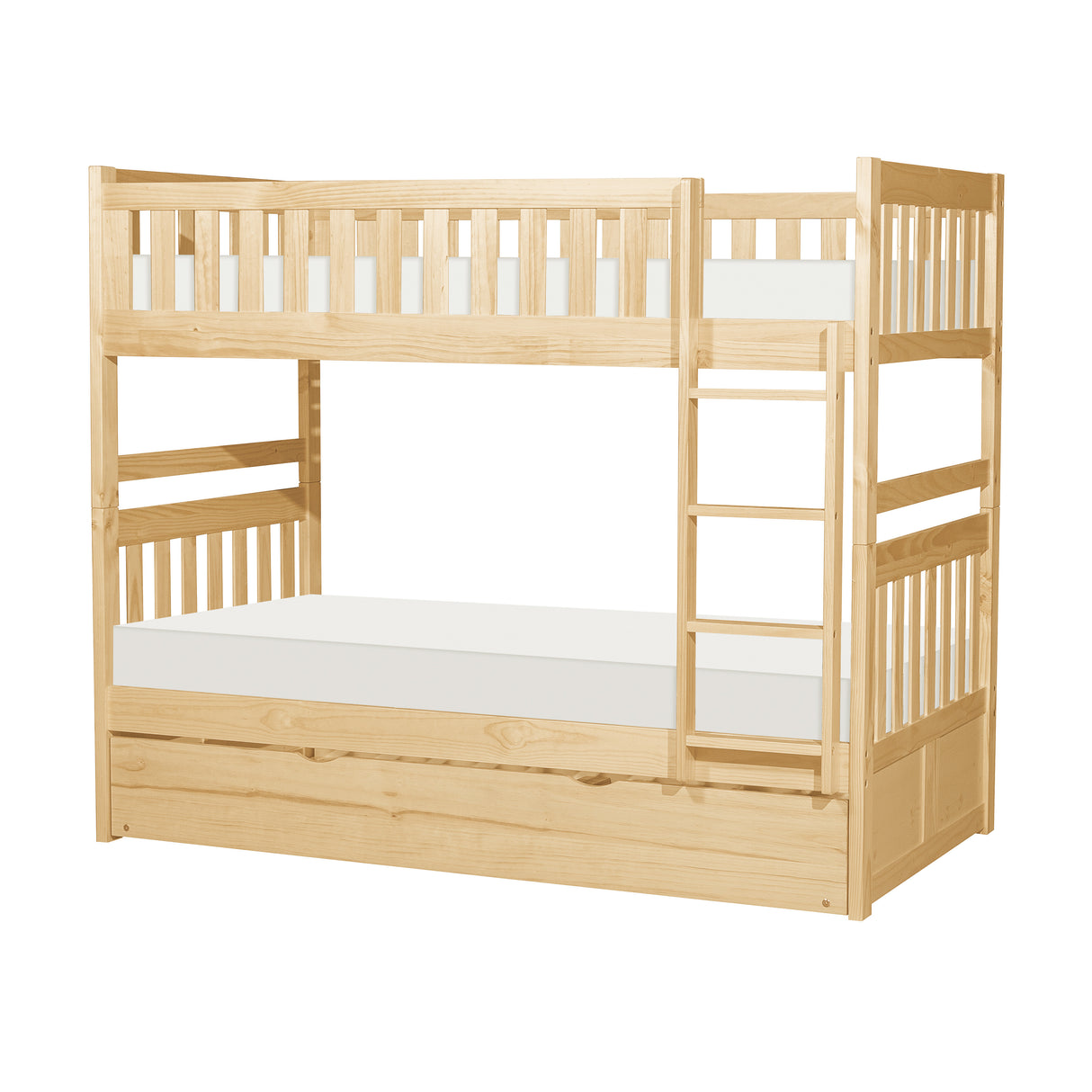 Bartly Pine Twin/Twin Bunk Bed with Twin Trundle from Homelegance - Luna Furniture