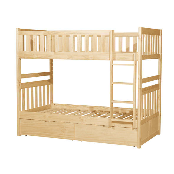 B2043-1*T (4) Twin/Twin Bunk Bed with Storage Boxes - Luna Furniture