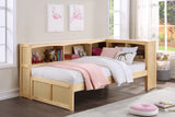 Bartly Pine Twin Bookcase Corner Bed from Homelegance - Luna Furniture