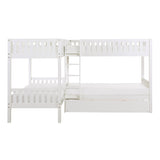 Galen White Corner Bunk Bed with Twin Trundle from Homelegance - Luna Furniture