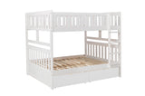 Galen White Full/Full Bunk Bed with Storage Boxes from Homelegance - Luna Furniture