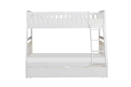 Galen White Twin/Full Bunk Bed with Storage Boxes from Homelegance - Luna Furniture