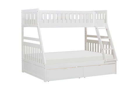 Galen White Twin/Full Bunk Bed with Storage Boxes from Homelegance - Luna Furniture