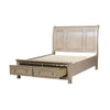 Bethel Wire Brushed Gray Queen Sleigh Storage Platform Bed - Luna Furniture