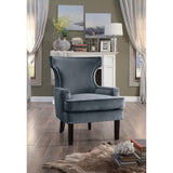 Lapis Gray Velvet Accent Chair - Luna Furniture
