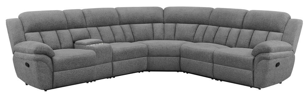 Bahrain Charcoal 6-Piece Upholstered Motion Sectional from Coaster - Luna Furniture